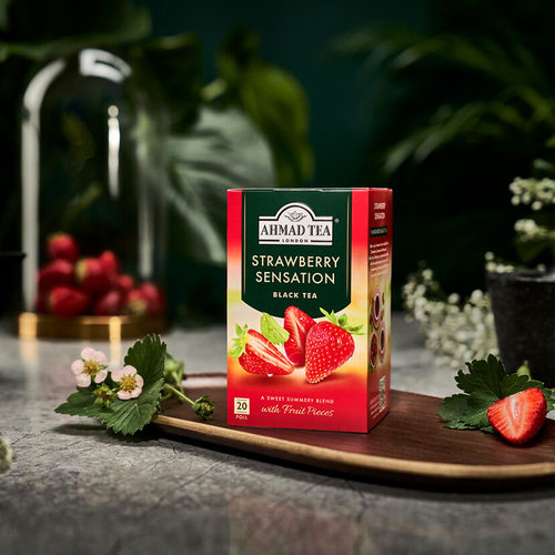 AHMAD TEA亚曼草莓味红茶20个独立包装进口袋泡茶包 - 图1