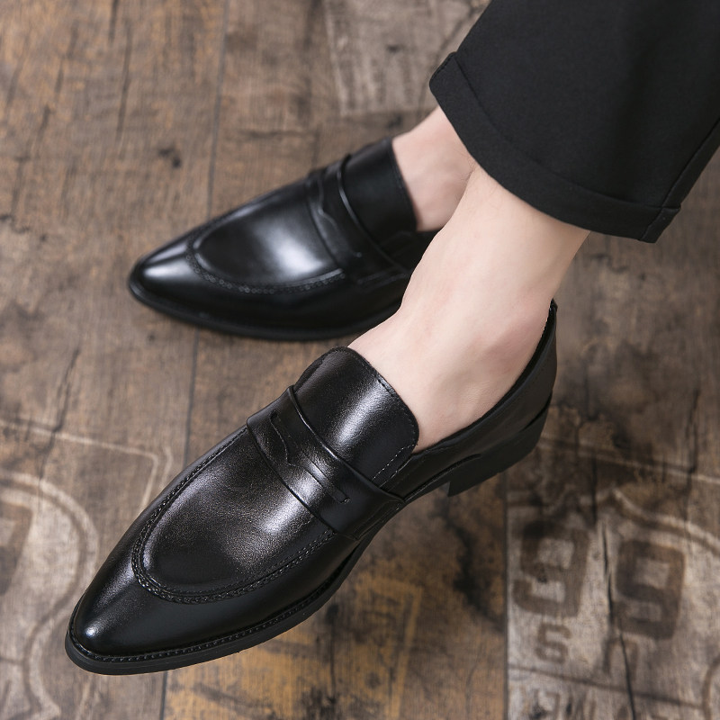 46大码尖头皮鞋男新款百搭一脚蹬商务正装英伦德比鞋影楼拍照婚鞋,淘宝优惠券,粉丝福利购,淘宝优惠卷