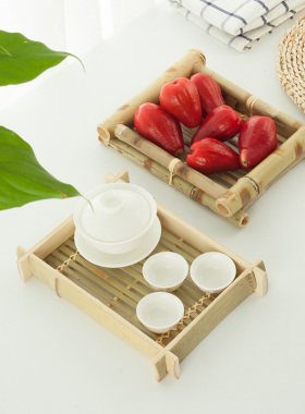 苏里托盘长方形餐厅水果零食竹编