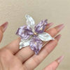 Light luxury retro purple and white contrasting iris ring for women