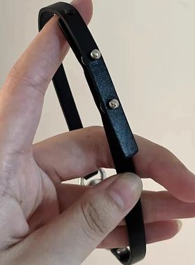 金属皮质女铃铛项圈项链