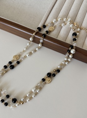 做旧vintage雏菊长筒靴吊坠项链