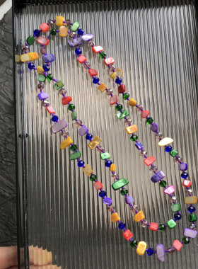 民族风复古多巴胺串珠水晶项链女