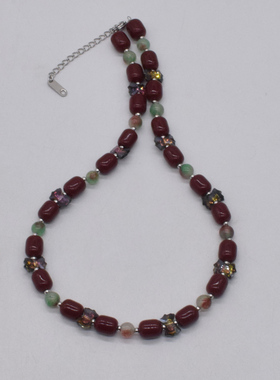 水晶女式拼接串珠项链