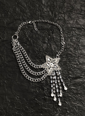 轻奢时髦水晶拼接星星夸张项链女