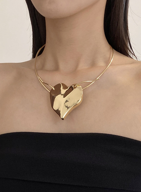 夸张小众立体不规则爱心项链项圈