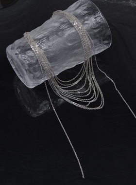 钛钢金属流苏多层女细链项链配饰