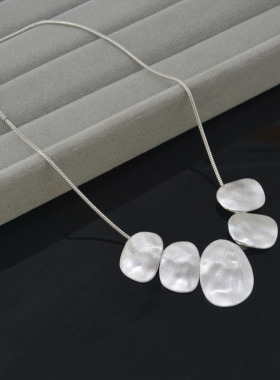 金属蛇骨链女拉丝不规则项链