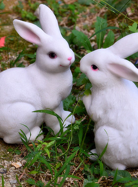 户外仿真小白兔子动物摆件草地园林景观雕塑小品装饰花园庭院装饰