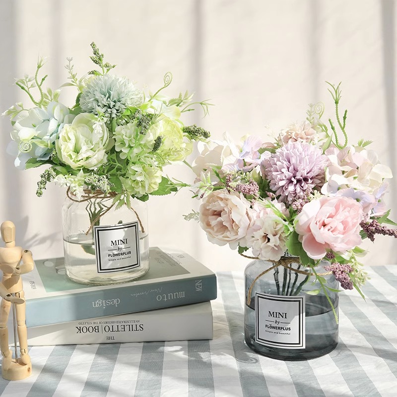 北欧ins仿真花绣球玫瑰花假花客厅餐桌摆件清新插花家居装饰干花