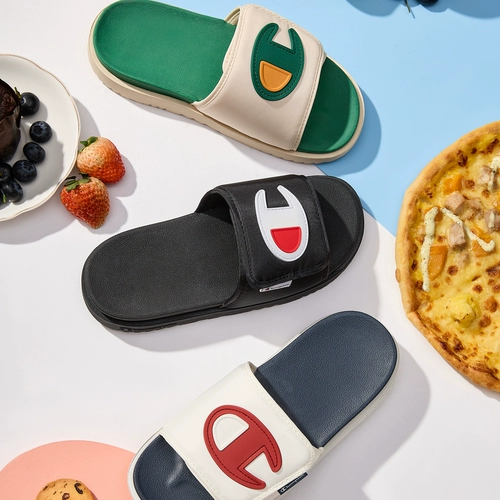 Чемпион Slide 2025 Summer New Men's Splicated Contrast Color Color Peach Semi-Travel Slide 1919 Тренда