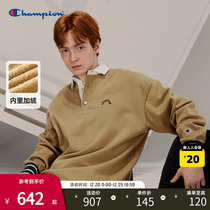 Champon champion lovers plus velvet clothing 2023 autumn and winter new mens American retro-collar blouses