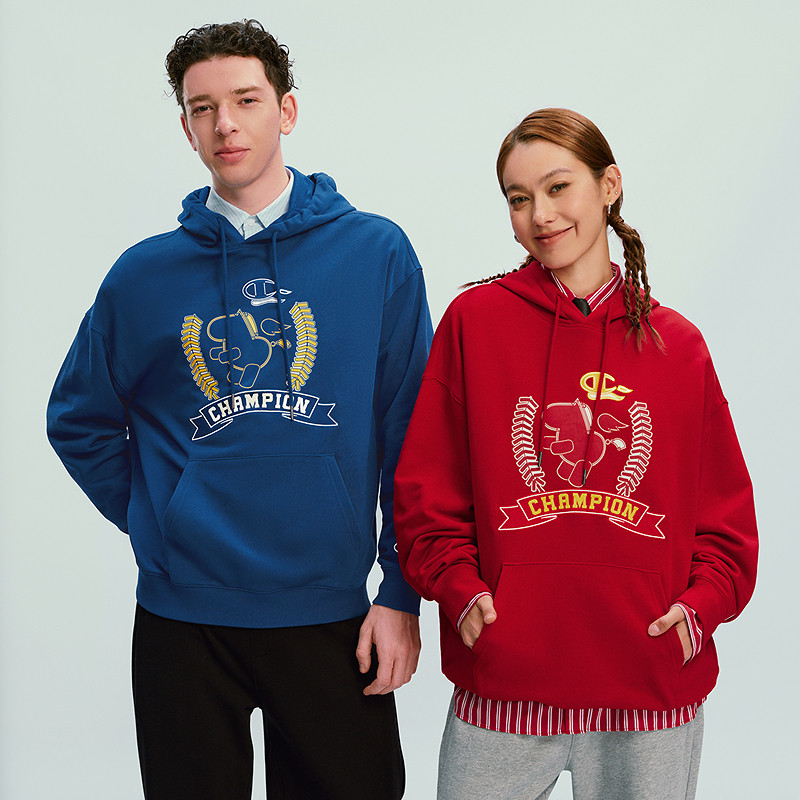 【马年系列】Champion冠军情侣连帽卫衣男2026春季新款红色新年女