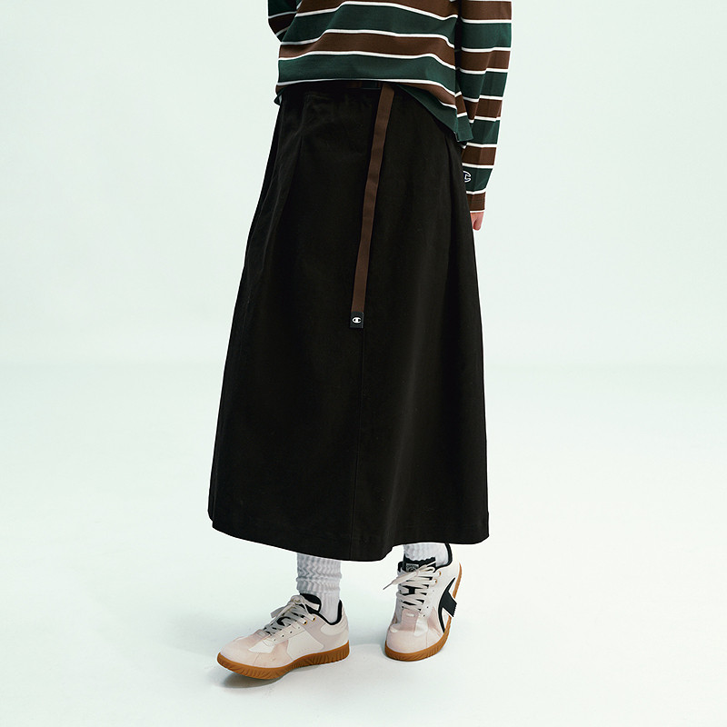 Champion冠军半身裙2026春季新款休闲工装风长裙美拉德咖色日杂感