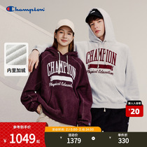 Champon champions plus velvet clothing lovers 2023 autumn and winter new warm womens hat blouses boys college wind