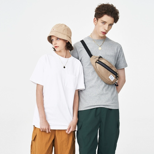 Чемпионский Чемпион Официальный веб -сайт Флагманский офицер магазина T -Focket Pure Cotton Cotton Round Seck White Elive Мужчины и женщины ранней весной