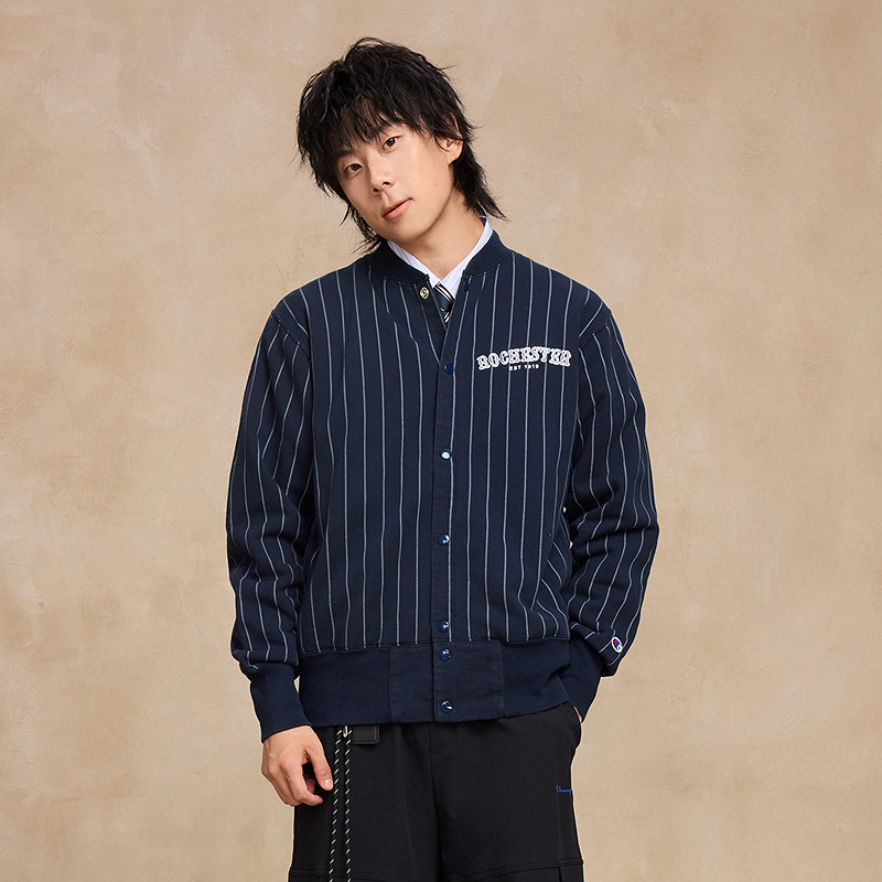 Champion冠军针织外套男25冬季新款落肩加绒条纹美式开衫女复古秋,淘宝优惠券,粉丝福利购,淘宝优惠卷