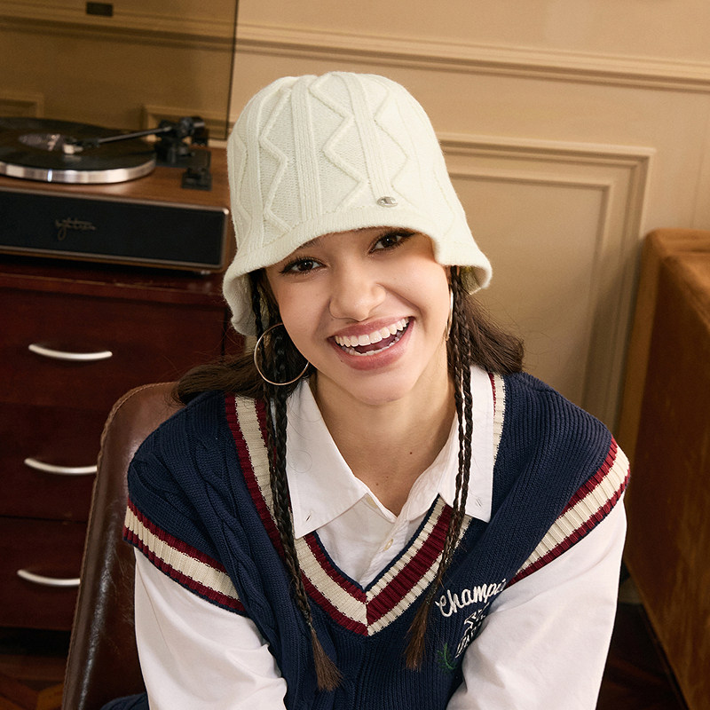Champion冠军渔夫帽女2024冬季新款裙摆帽针织盆帽保暖挡风潮牌男,淘宝优惠券,粉丝福利购,淘宝优惠卷