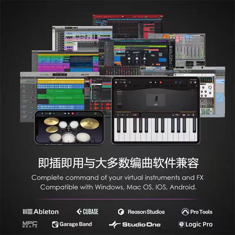 SMK-25键便携式编曲MIDI键盘控制器打击垫无线midi连接 - 图0