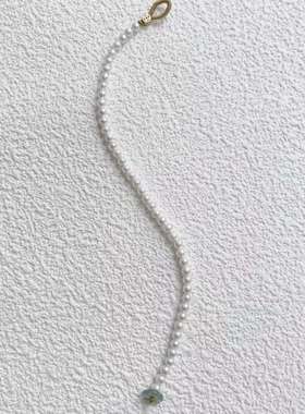 有钱花手串小珍珠钱币手链女复古潮小众设计翠色小花编绳手链手绳