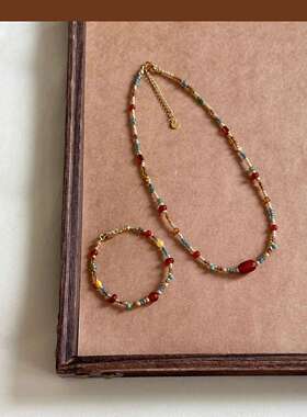 手链国潮新中式串珠敦煌国风小众复古女生闺蜜捷克珠手饰手串