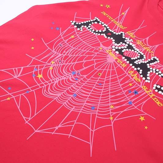 Sp5der 555555蛛网印花宽松休闲小众潮牌男女情侣纯棉街头潮牌T恤 - 图3