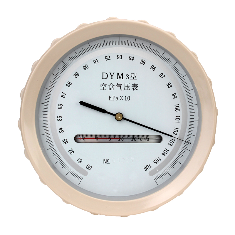 包邮DYM3型空盒气压表气压计大气压力表铝合金包装箱气压计可开票-图3