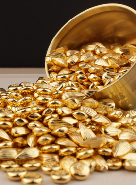 小元宝实心仿真迷你金色亮面小元宝小摆件中式礼品招财元宝