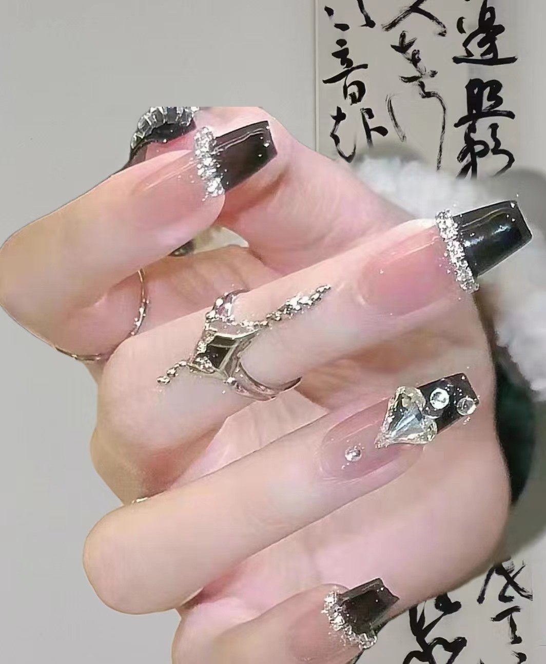 法式爆闪钻轻奢高级ins小红书同款纯手工穿戴甲美甲,淘宝优惠券,粉丝福利购,淘宝优惠卷