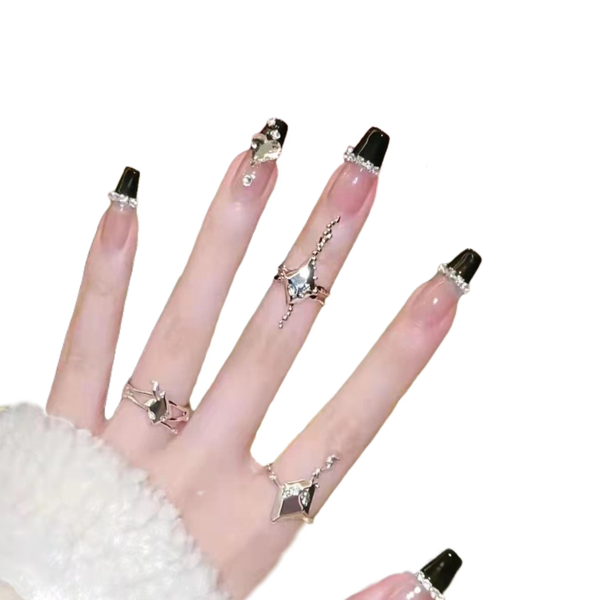 法式爆闪钻轻奢高级ins小红书同款纯手工穿戴甲美甲,淘宝优惠券,粉丝福利购,淘宝优惠卷