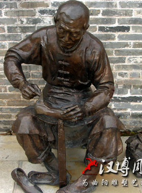 玻璃钢景观民间人物雕塑