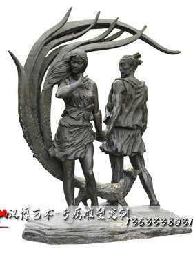 玻璃钢户外情侣座椅人物雕塑