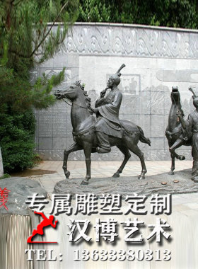 玻璃钢古代人物雕塑可定制