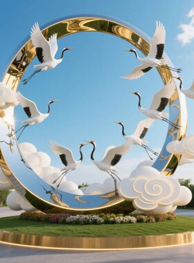 不锈钢浪花造型雕塑定制户外小区抽象异形金属酒店制品水景摆件