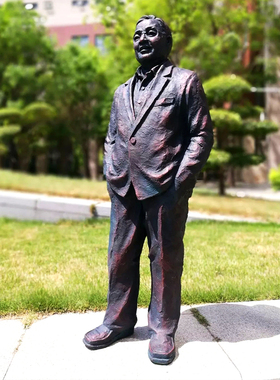 玻璃钢铸铜数学家华罗庚雕塑