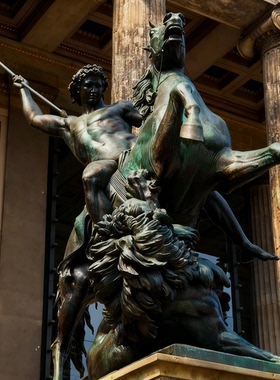 玻璃钢复古西方骑士人物雕像希腊