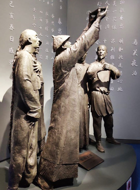玻璃钢历史事件雕塑铸铜人物摆件