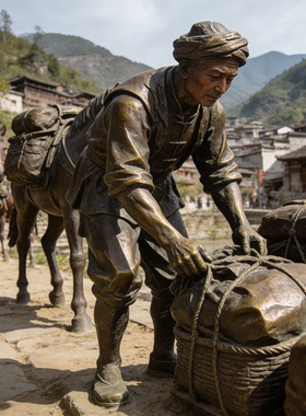 铸铜茶马古道雕塑定制加工厂家