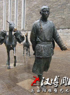 铸铜人物玻璃钢景观铜雕