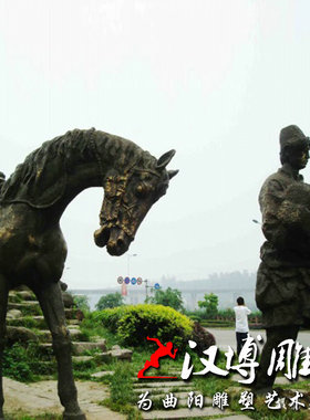 茶马古道人物摆件玻璃钢铸铜