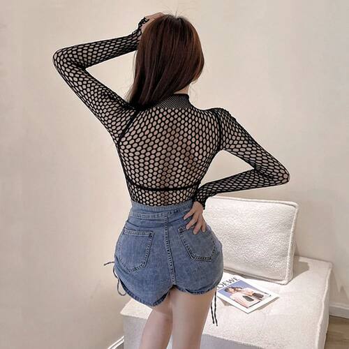 Fishing net hollowed out one-piece stockings渔网镂空连体丝袜 - 图2