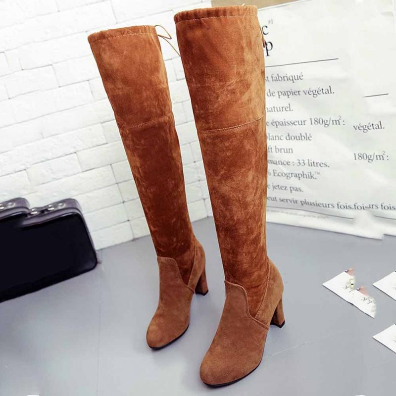 winter thigh high boots shoes women High heels Plus Size 44 - 图3