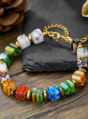 New handmade fashion beaded diy crystal bracelet跨境少女手链