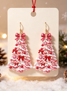 Christmas acrylic earrings party jewelry for women圣诞节耳环