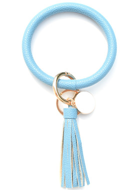 tassel circle PU Venonat bracelet key ring fashion跨境钥匙扣
