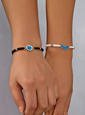 Cross-border popular couples' handcrafted bracelets跨境礼物