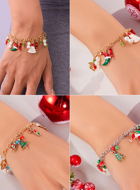 Christmas Tree Old Man Pendant Bracelet Woman圣诞节女士手链