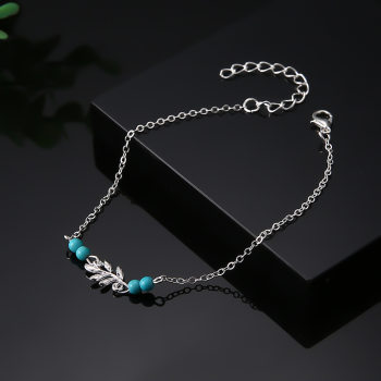 Leaf chain turquoise fashion ຕີນຫາດຊາຍສໍາລັບເດັກຍິງເກີບບາດເຈັບແລະ