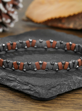 Best-selling black shell hip-hop bracelet for men跨境男手链