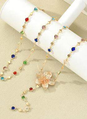 Cross-border zircon fringed necklace for ladies' jewelry项链